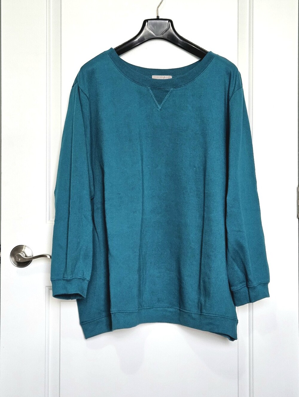 Woman Within Women's Plus Size 3X Teal Crewneck Sweater